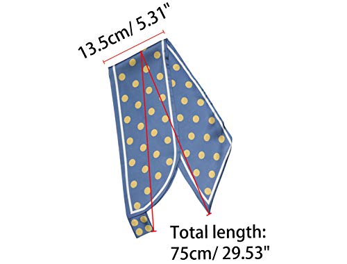 Allegra K Women Polka Dots Bevel Small Skinny Scarf Oblique Neck Scarves Double-Sided Neckerchief3