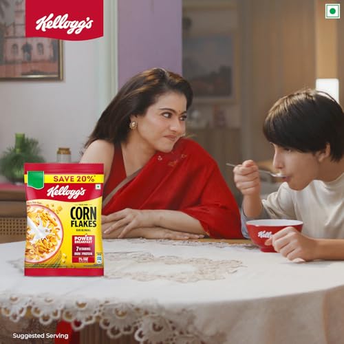 Image of Kellogg's Corn Flakes Original, High in Iron, High in B Group Vitamins, Breakfast Cereals, 56g /60g (Weight May Vary) (Pack of 3)