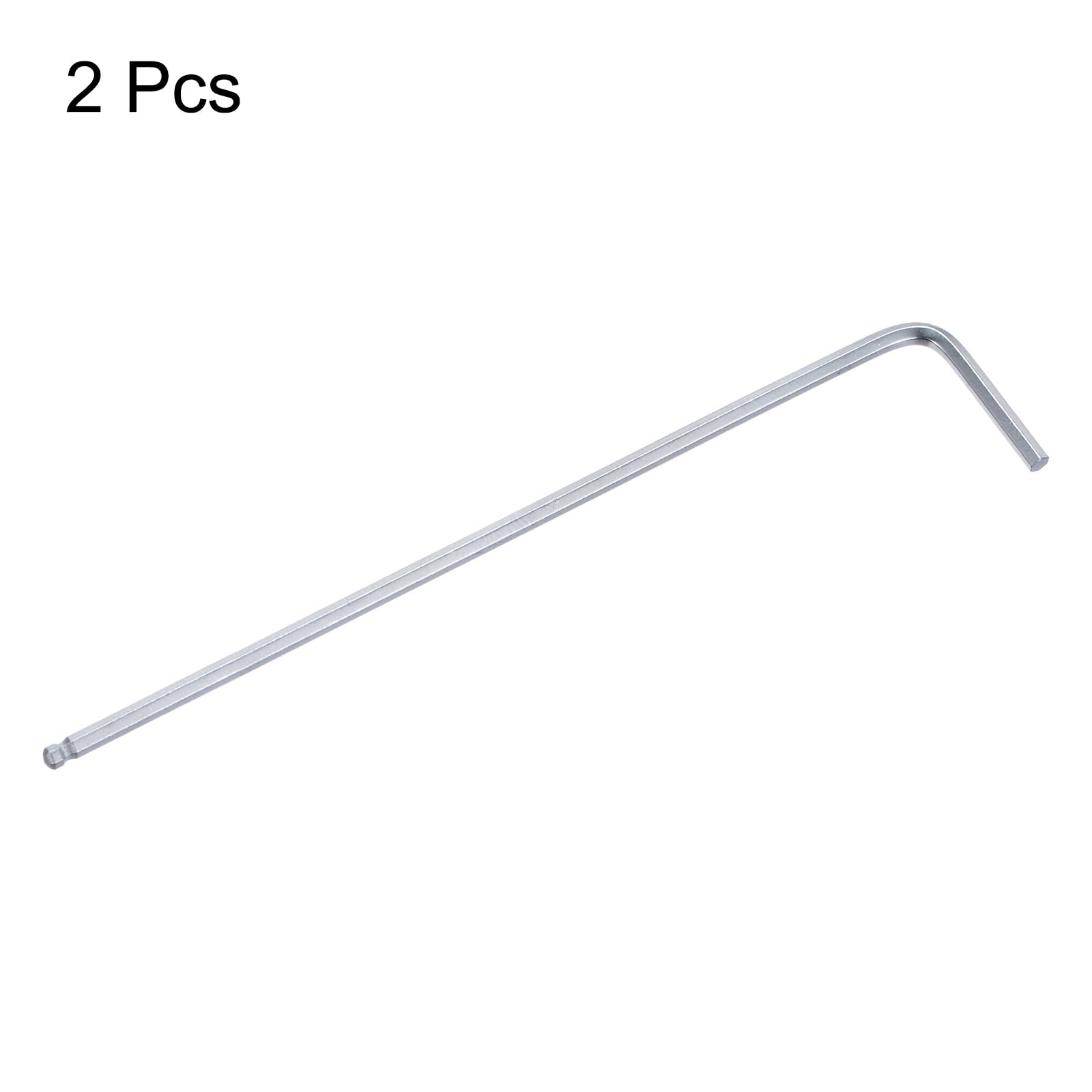 QUARKZMAN 2Pcs Clé Hexagonale à Rotule de 2 mm, en Forme de L, Bras Extra Long, Clés Métriques, Outil de Réparation en Acier au Chrome Vanadium pour les Réparations à Domicile, Ton Argent