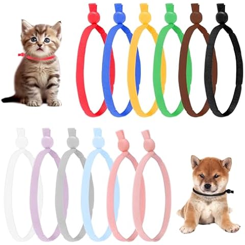 GEEHUA 60Pcs Elastic Puppy Identification Collars Cover