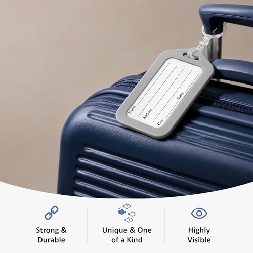 Image of Storite Pack of 6 Luggage Tags, Smart Tags for Travel Suitcases, Travel Bags Tags for Easily Identification of Bags (Grey)