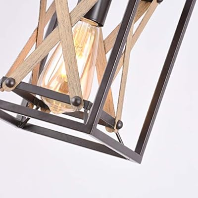 ALICE HOUSE Farmhouse Pendant Light, Brown Finish, 1-Light Hanging Chandelier Light for Kitchen, Dining Room, Entryway… 41IK7BQ9P7L. SS400