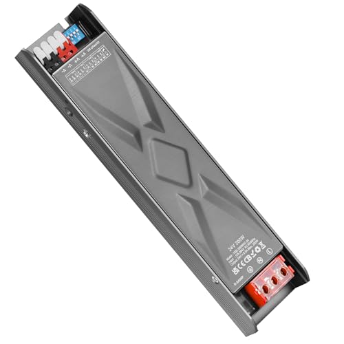 YAYZA! Transformador LED 24V 200W, Constante LED Driver IP20 AC 230V a DC 24V 8.3A, Alimentador LED 200W DC Baja Voltaje Transformador LED Controlador LED para LED CCTV (Cuatro Niveles)