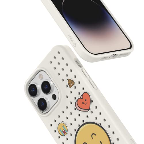 Pinit Iphone 14 Pro Case - Personalize With Diy Phone Case Charms, Emoji Series Stud Clips, Custom Iphone Phone Cases, Protective & Stylish Cell Phone Cases - White, 7 In 1 #TOP2