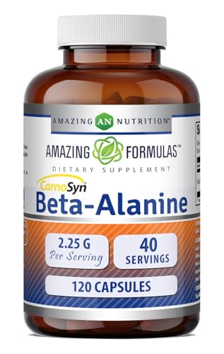 Image of Amazing Formulas Beta Alanine Supplement | 2250 Mg Per Serving | 120 Capsules | Non-GMO | Gluten-Free | Made in USA