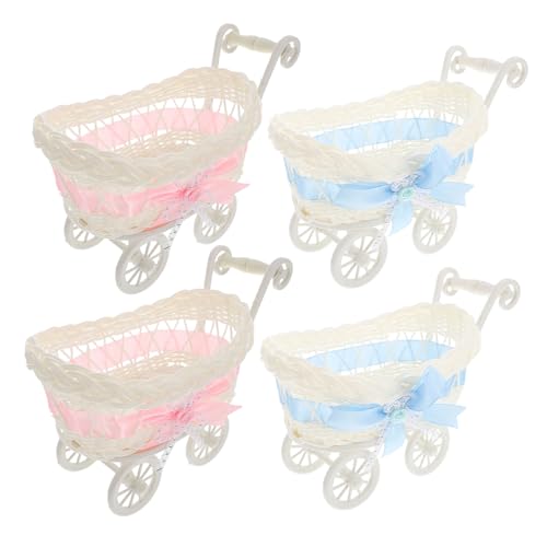 Boîte bonbons poussette rotin pour souvenir fête prénatale