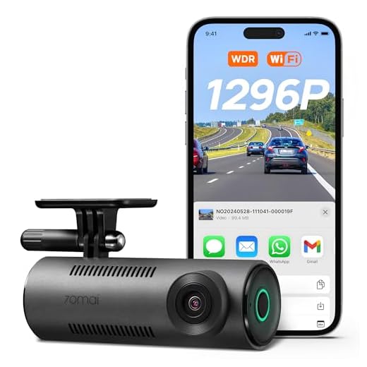 70mai 2K WiFi Dash am für Autos M310, 1296P WDR Autokamera, Super Nachtsicht, 24-Stunden Parküberwachung mit APP Steuerung, Schleifenaufzeichnung Kollisionsdetektion Max. 256 GB