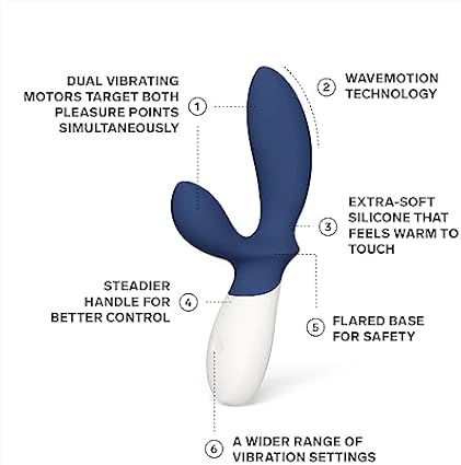 LELO LOKI Wave 2 Estimulador de Próstata Hombre Vibrador Masajeador Prostático con 12 Modos de Placer y un Diseño Sumergible, Base Blue