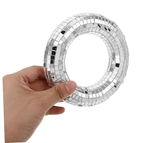 Adorno circular Totority para árbol de Navidad, bodas y fiestas: esfera espejada redonda con acabado reflectante para decoración festiva en casa, KTV y escenario miniatura 3