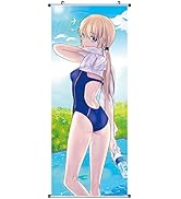 CoolChange Großes Japanisches Manga Rollbild/Kakemono aus Stoff Poster, 100x40cm, Mädchen am Stra...