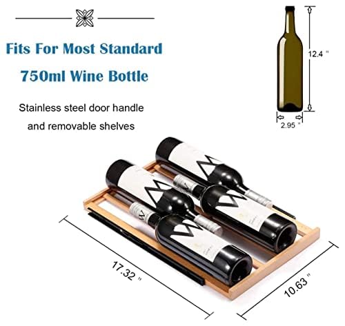 Antarctic Star Mini Fridge 15" Wine Cooler Under Counter Beverage Refrigerator Beer Wine Fridge 28 Bottles Dual Zone Built-In Freestanding Stainless Steel Double-Layer Tempered Glass Door Chiller on Fridge.com - View 5