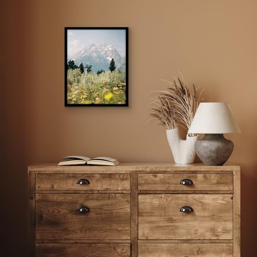 Image of Americanflat 11x14 Picture Frame with Shatter-Resistant Glass - Streamline Collection - Thin Border Picture Frame for Wall Display - Hanging Hardware Included - Black