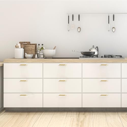 Image of LAPO 4 Inch Cabinet Handles for Home, Suitable for Kitchen and Wardrobe Use, Scratch Free Surface, Firm Secure Hold, 3 Years Warranty (96mm, PVD Gold Finish, Pack of 6) - Twist