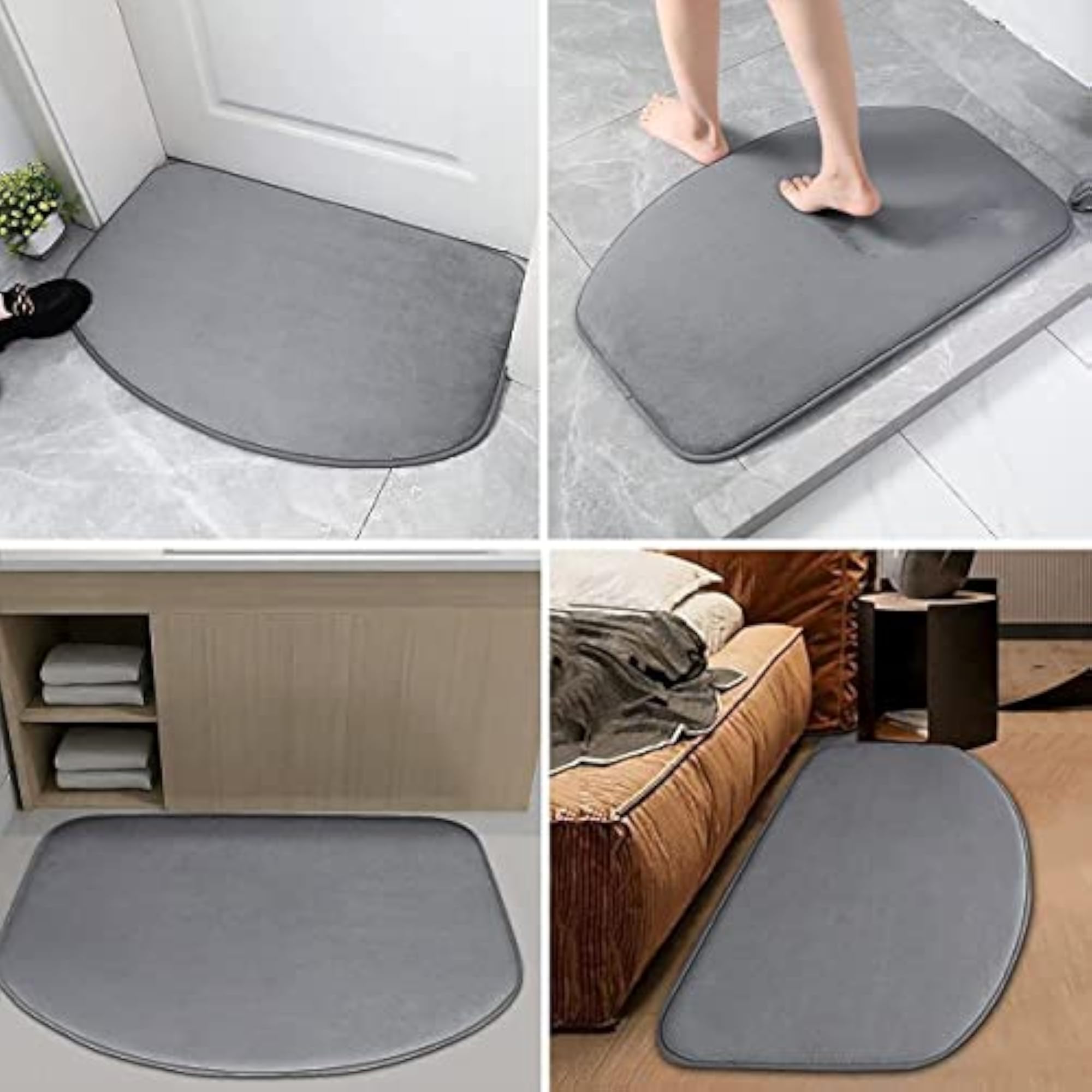 Memory Foam Bath Mat, Quick Dry Rubber Back Runner