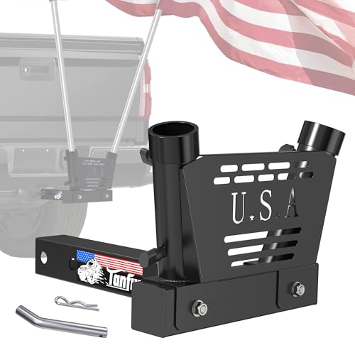 Tanfix Hitch Mount Flagpole Holder, Heavy-Duty Flag Pole Holder for 1.6