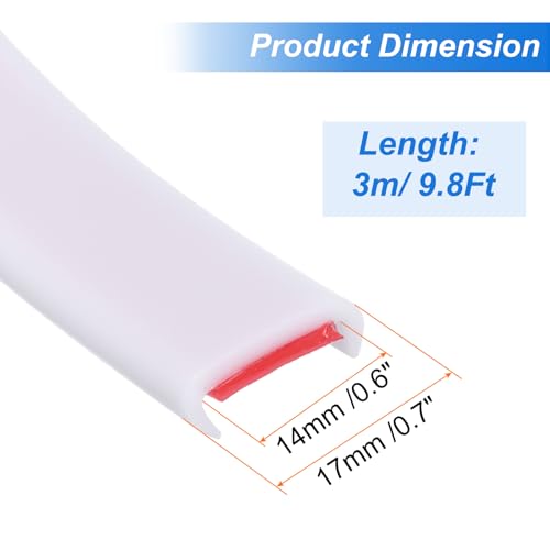 Image of uxcell U-Shape Edge Banding, 9.8ft x 14mm TPE Self-Adhesive Veneer Edging, Plywood Edge Trim Flexible Furniture Edge Protector for Countertop Cabinet Shelf Repair (White)