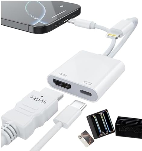 Image of USB-C and Lightning to HDMI Adapter for iPhone ipad to TV [2025 New, MFi Certified], 4K@60 Hz Sync Screen Apple Lightning to Digital AV Adapter for MacBook, iPhone16/15, iPad to TV/Projector/Monitor