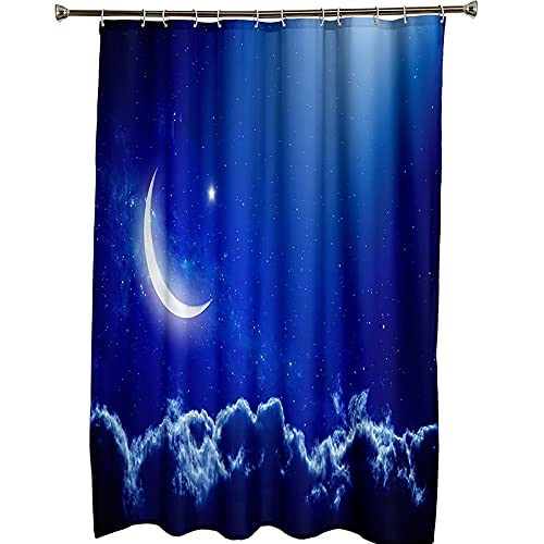 Rideau de douche 165x200cm imperméable avec crochets KnSam bleu