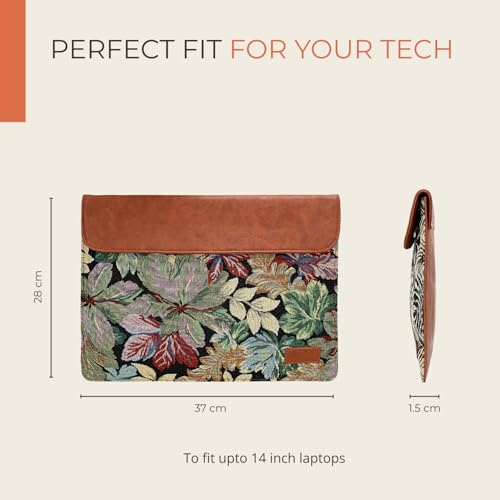 Image of HAMELIN MacBook Sleeve for 14 Inch Laptops | Laptop Sleeve 14 Inch for Notebook & Tablets | Lightweight & Waterproof Laptop Hand Bag for Men & Women | Stylish Case for Office & Travel | Floret