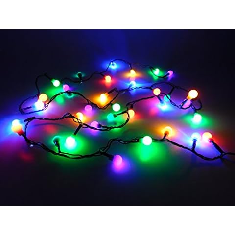Christmas Concepts® 35 Multi Colour LED Berry Lights with 3m Green Cable - Christmas Tree Decorations - Indoor Lights Cover