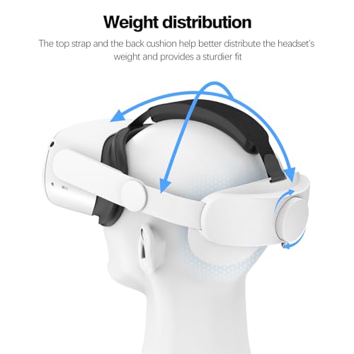VIBOSIK Head Strap for Oculus Quest 2: VR Headset Strap - Adjustable Comfortable Replacement - Enhanced Comfort, Reduce Head Pressure - Image 3