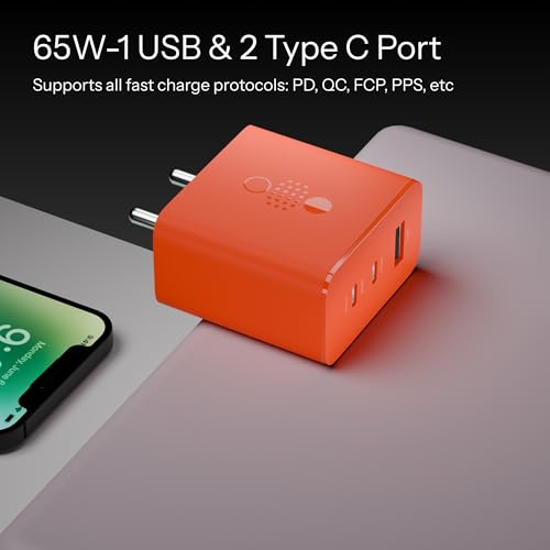 Image of AILKIN 65W Gan Trio Charger Adapter,3 Port USB Type C to A Fast Wall Charging Compatible with Nothing CMF Phone 1 /Nothing Phone 2 /2a /2a Plus /3a /3a Plus /Tablet /Samsung Galaxy S24 /S25 Series & More