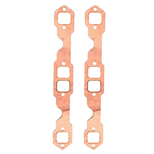 Image of Exhaust Gaskets, 2pcs Square Port Copper Header Exhaust Gaskets Reusable Fit for for SB 327 305 350 383