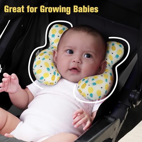 Image of KAKIBLIN Baby Travel Pillow, Upgraded Baby Neck Pillows for Car Seat, Infant Neck Support Pillow for Head and Neck,Newborn Head Support for Car Seat,Pushchair
