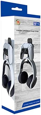 PS5 Controller Wall Mount Stand,Mcbazel Universal Controller Holder,Headphone Hanger Stand for PS5/Xbox Series S/X/PS4/Xbox One Controller-White