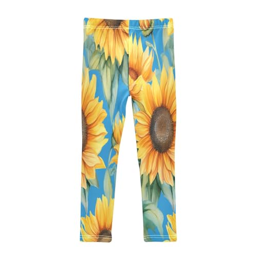 Toddler Girls Leggings Printed Yoga Pants Leggings Yellow Brown Sunflower for Kids2