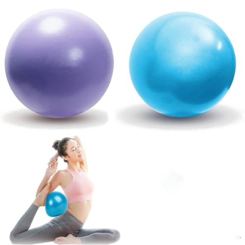 Aililong 2 Pezzi Pilates Ball 25 cm, Antiscivolo Yoga Ball, Ginnastica Ball Piccola, Compresa Pompa Aria, Fitness Ball per Esercizi di Equilibrio, Fisioterapia