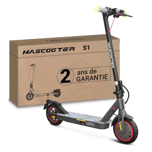 MASCOOTER S1 | Trottinette Èlectrique Adulte - Clignotants et Régénération de Batterie au Freinage – 300-600W Max, Autonomie 20km, Roues 8.5 Chambre à Air, Double Freins Électriques et à Disque