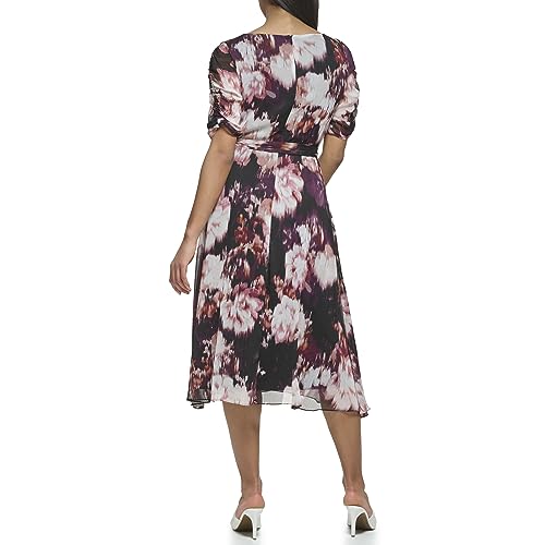 Image of DKNY womens 3 /4th Sleeve Faux Wrap Dress