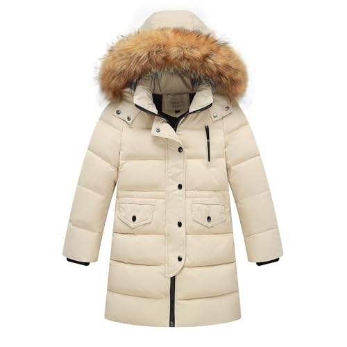 Capuche coupe-vent à fermeture éclair sur cette doudoune filles contre le froid