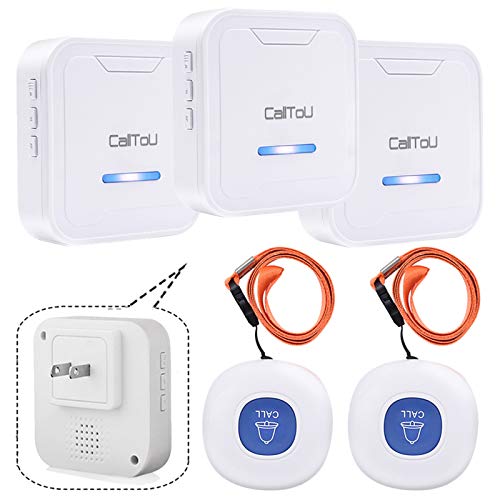 CallToU Caregiver Pager Wireless Call Button System Nurse Calling Alert for Elderly Senior Patient Personal Home 3 Receivers 2 Waterproof Buttons/Transmitters CallToU Caregiver Pager Wireless Call Button System Nurse Calling Alert for Elderly Senior Patient Personal Home 3 Receivers 2 Waterproof Buttons/Transmitters