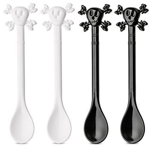 Koziol 3295101 Cucchiaio, plastica, Nero/Bianco