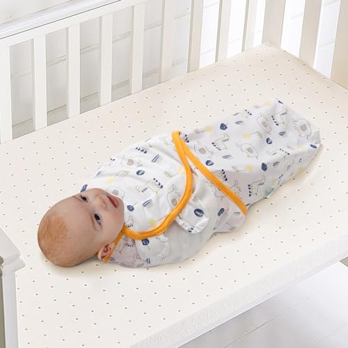 Image of Baby Swaddle Blanket, 2 Pack, Small-Medium, 0-3 Months, Orange | Newborn Swaddles, Easy Change Infant Wrap, Adjustable Swaddle Blanket