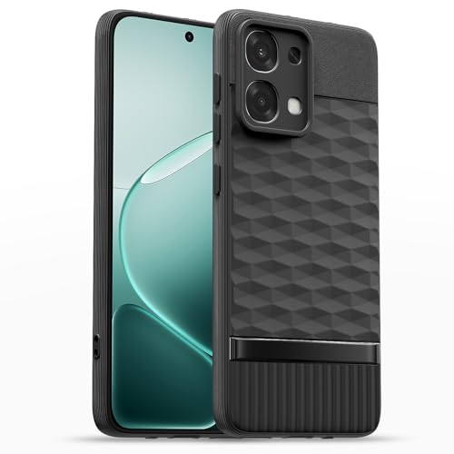 Image of Pikkme Back Cover for Oppo F31 5G / Oppo F33 5G Soft Grip 3D Hexa Cube Texture Silicone Bumper Case (Black)