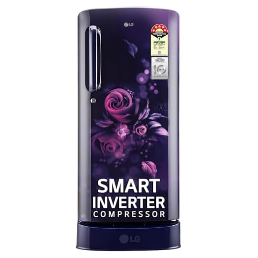LG 185 L 5 Star Inverter Direct-Cool Single Door Refrigerator (GL-D201ABEU, Blue Euphoria, Base stand with drawer)