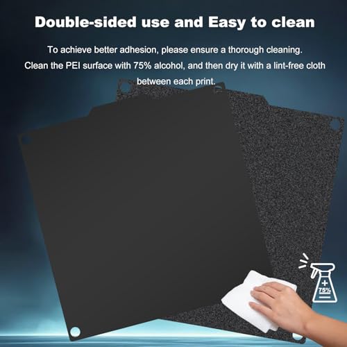 Image of 120x120mm Black Build Plate for Voron 0.1 0.2 V0.1 V0.2, Double Sided Textured PEI+Smooth PEI Flexible Spring Steel Platform Heated Printing Bed for Voron 0.1 0.2 V0.1 V0.2 3D Printer