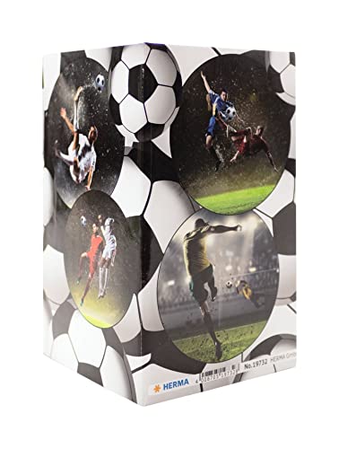Image of HERMA 19732 Football Pencil Holder Foldable Sturdy Cardboard Desk Pen Holder for Girls & Boys Rectangular Pen Cup for Coloured Pencils, Markers, Pencils, Makeup Brushes