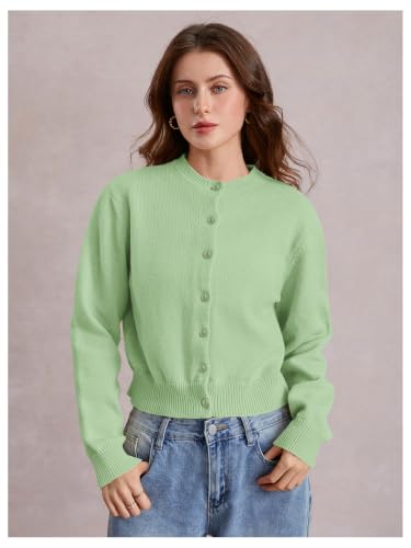 Image of SOLY HUX Women's Button Down Cropped Lightweight Cardigan Sweater | Cute Fall Fashion, 2026