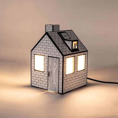 Lampada da tavolo a carta riciclata on off