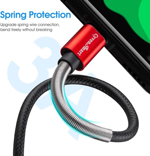 Image of [5Pack 1ft] Compatible with Samsung Galaxy S9 S10 S8 Plus Charger Cord(3A Fast Charging), TPE USB C Type Charger Cable,USB A to Type C Replacement for Samsung A32 /A12 /A10e /A20 /A51 20 /9 /8,LG-Red