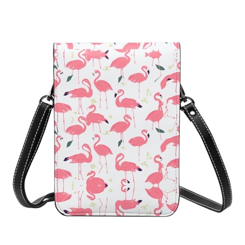 Flamingo Pattern Print Small Cell Phone Purse Small Crossbody Bags Women Pu Leather Shoulder Bag Handbag4