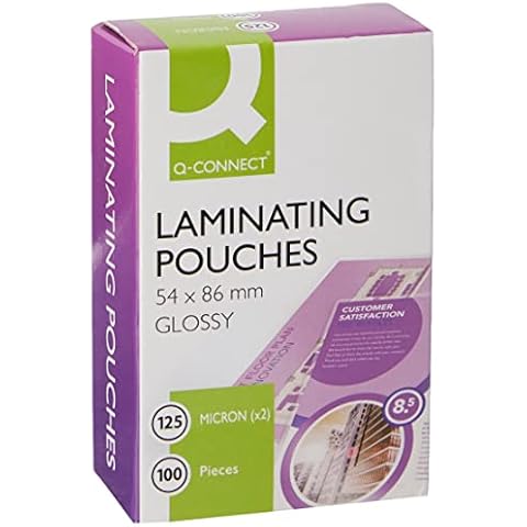Q-Connect 125 Micron Laminating Pouches, 54 x 86 mm Cover