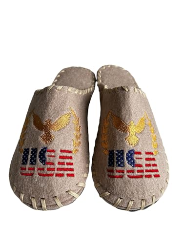 Traditional Sauna Slippers - US Flag Souvenir Sauna Slippers - Hotel Unisex Slippers with USA National Symbols - Home Spa Shoes Comfort for Him and Her - Universal Size2