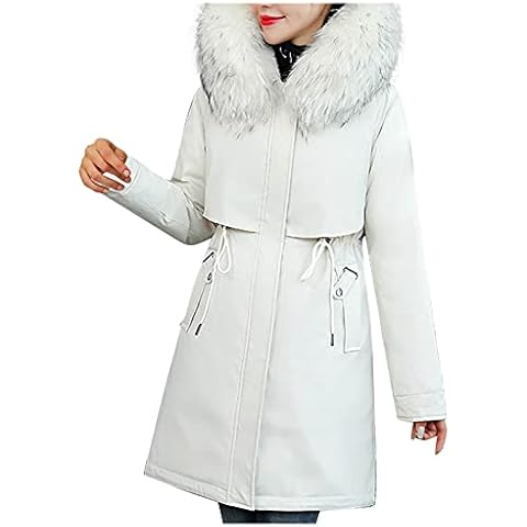 Buetory Plus Size Down Coat with Fur Hood Cover