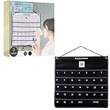 ideamall 薬 カレンダーポケット ウォールポケット お薬カレンダー 1ヶ月 壁掛け収納 小物 吊り下げ (ブラック)