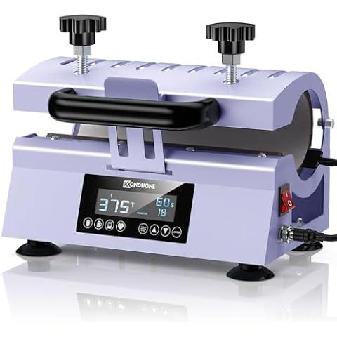 Tumbler Heat Press for 20-30oz Sublimation Blank Skinny Straight Tumbler Mug Cup Glass Jar Can, Mug Press Machine with Temp & Timer for 11-16oz Cup, Bonus Transfer Vinyl Paper Heat Tape Gloves, Purple Cover